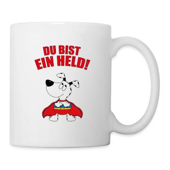 DU BIST EIN HELD! - HUND - SUPERHELD - TIERISCH - Tasse - Weiß - Rechts