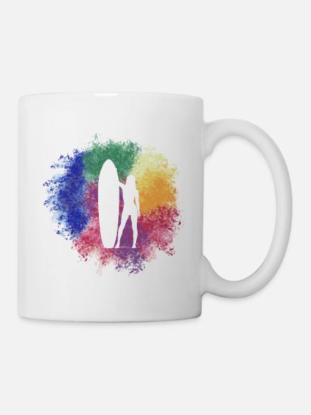 Surfergirl - Tasse - Weiß