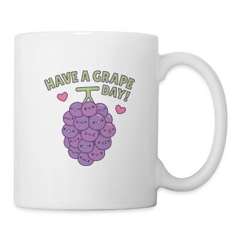 Cute Have A Grape Day Greeting Grapes Bunch - Mug - white - Right