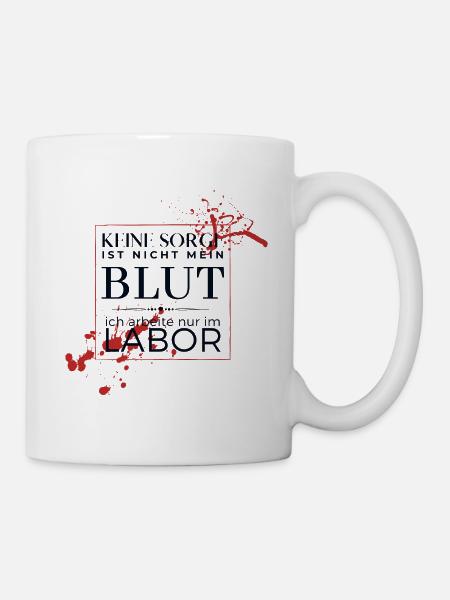 Blutflecken im Labor BMA MTA - Tasse - Weiß