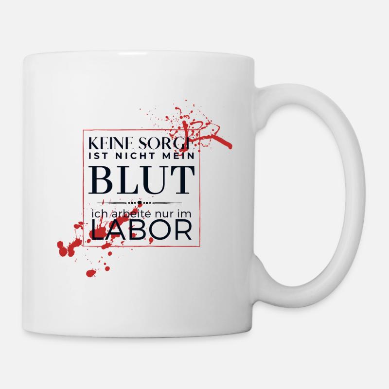 Blutflecken im Labor BMA MTA - Tasse - Weiß