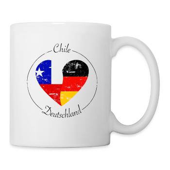 Flaggenherz Deutschland Chile Flagge - Tasse - Weiß - Rechts