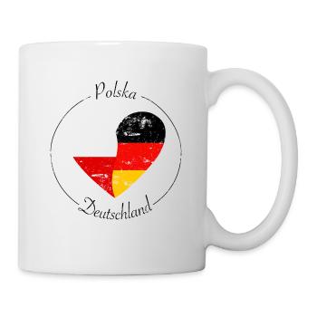 Flaggenherz Deutschland Polen Flagge - Tasse - Weiß - Rechts