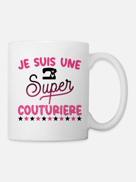 Je suis une super couturière humour couture - Mug blanc - blanc