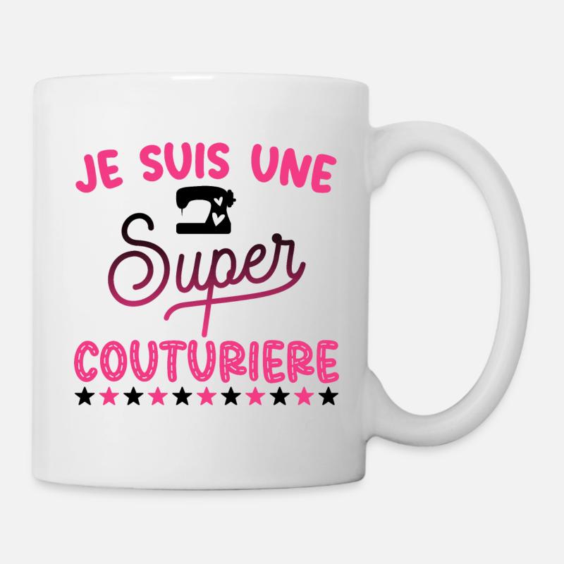 Je suis une super couturière humour couture - Mug blanc - blanc