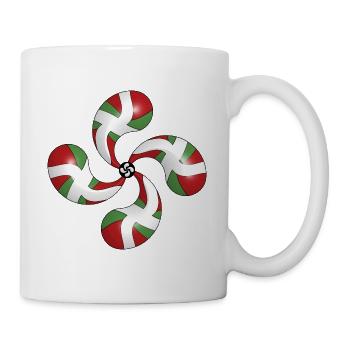 Basque flag and Lauburu - Mug - white - Right
