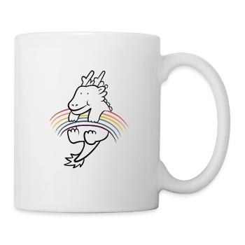 Cute rainbow kawaii dragon - Mug - white - Right