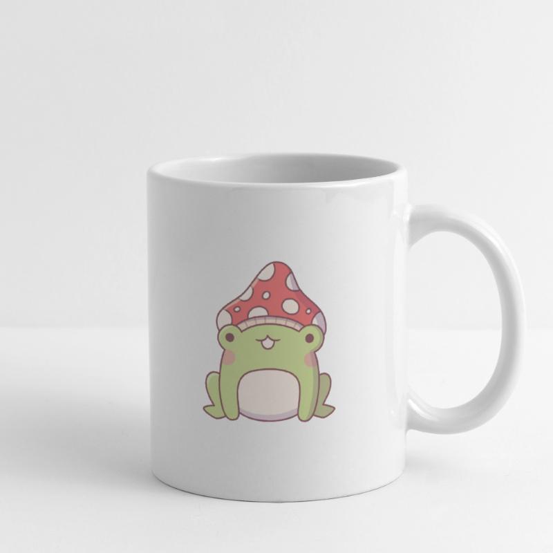 Mignon Toadstool Frog Doodle Mug blanc