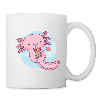 Cute Axolotl Loves Bubble Tea - Mug - white - Right