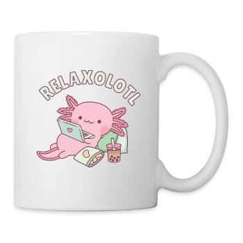 Cute Relaxing Axolotl Relaxolotl Pun - Mug - white - Right