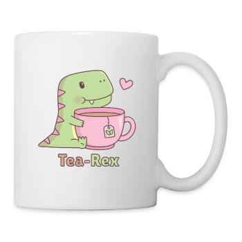 Niedlicher Dinosaurier Tee Rex Pun Doodle - Tasse - Weiß - Rechts