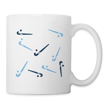 kleine Hockeyschläger blau - Tasse - Weiß - Rechts