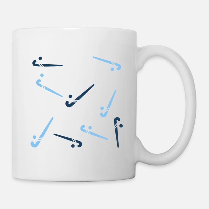 kleine Hockeyschläger blau - Tasse - Weiß