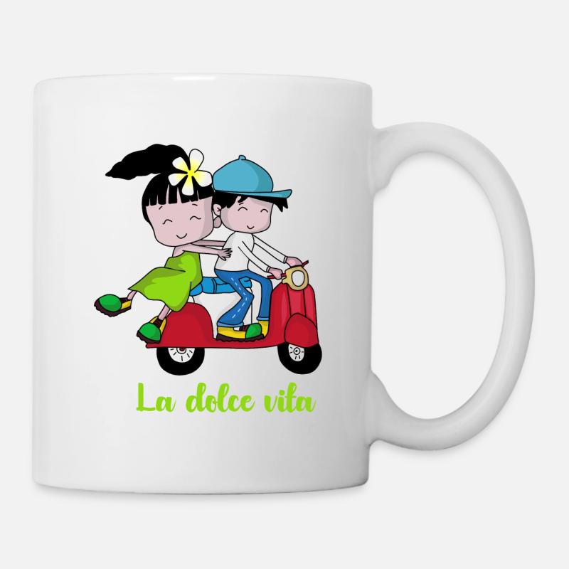 La dolce vita – Paire scooter - Mug blanc - blanc