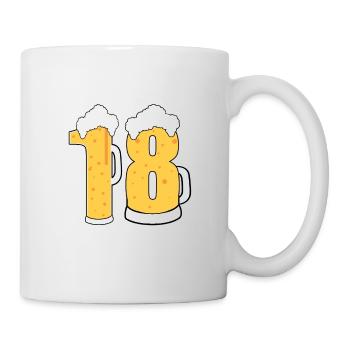 18 Jahre Zahl Bier Geburtstag Dekoration - Tasse - Weiß - Rechts