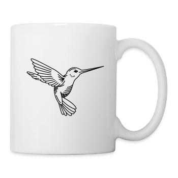 Kolibri Zeichnung - Tasse - Weiß - Rechts