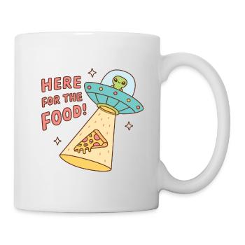 OVNI extraterrestre mignon ici pour la pizza de nourriture - Mug blanc - blanc - Droite