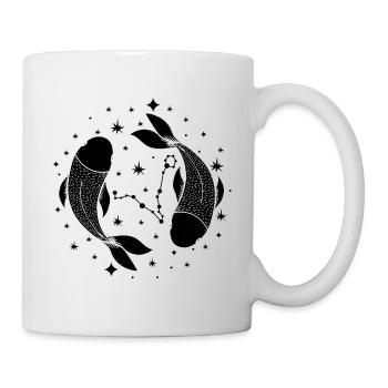 Sternzeichen Pisces Seelvolle Fische Februar März - Tasse - Weiß - Rechts