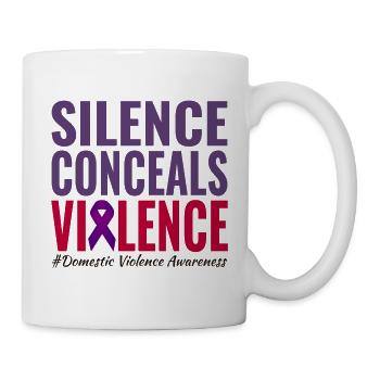 Domestic Violence Awareness Purple Ribbon - Mug - white - Right