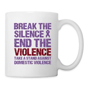 Domestic Violence Awareness Purple Ribbon - Mug - white - Right