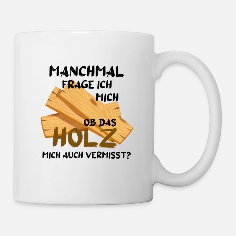 Holz geschenk - Tasse - Weiß