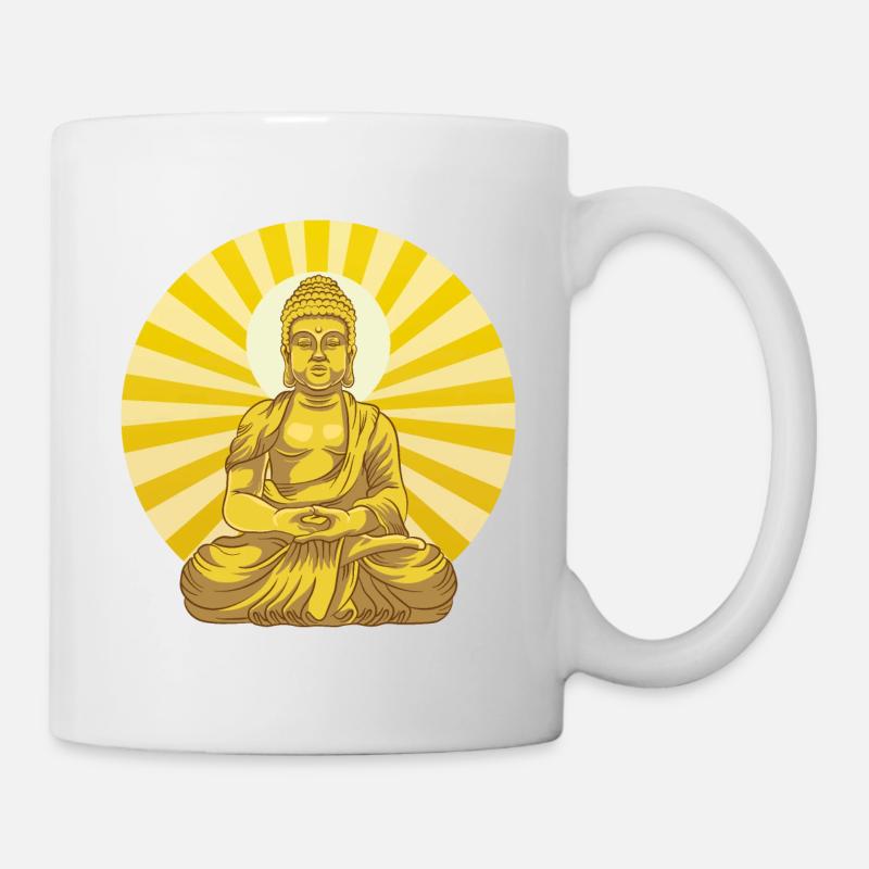 Beautiful cool Buddha. Yoga, Meditation. - Mug - white