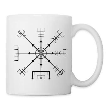 Island - magische Runen - Kompass - Vegvísir - Tasse - Weiß - Rechts