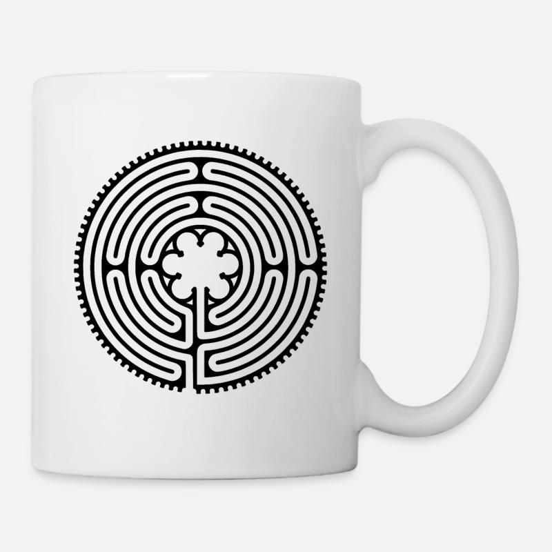 Chartres Labyrinth - Short Way 1 - Tasse - Weiß