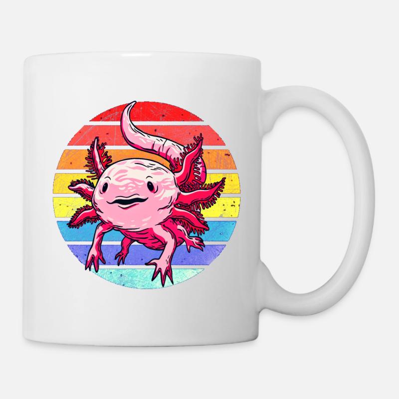Axolotl. Retro Axolotl. Funny axolotl - Mug - white
