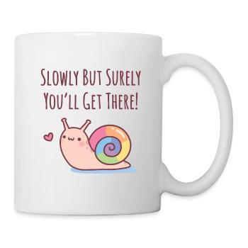 Cute Snail Rainbow Shell Slowly But Surely - Mug - white - Right