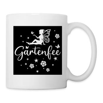 Gartenfee Gärtnerin Blumen Garten Schmetterling - Tasse - Weiß - Rechts