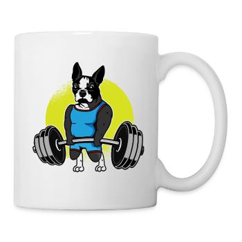 Boston Terrier Haltérophilie I Drôle De Soulevé de Terre - Mug blanc - blanc - Droite