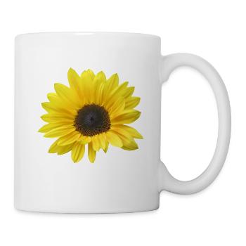 Sonnenblume, Sonnenblumen, Blume, Blüte, floral - Tasse - Weiß - Rechts