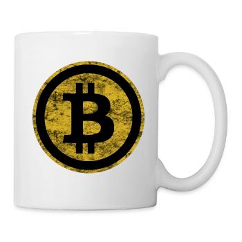 Krypto Bitcoin grunge look - Tasse - Weiß - Rechts