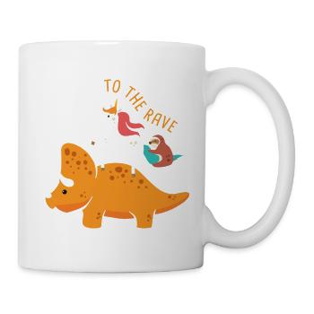 EDM Unicorn Sloth Dinosaur To The Rave - Tasse - Weiß - Rechts
