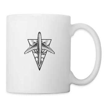 Avion projet dotwork tattoo - Mug blanc - blanc - Droite