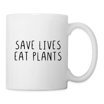 Sauver des vies manger des plantes - Mug blanc - blanc - Droite