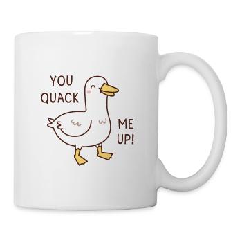 Süße Ente, du quackst mich auf Doodle - Tasse - Weiß - Rechts