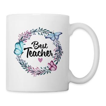 Bester Lehrer Danke schön Abschied Geschenk Frauen - Tasse - Weiß - Rechts