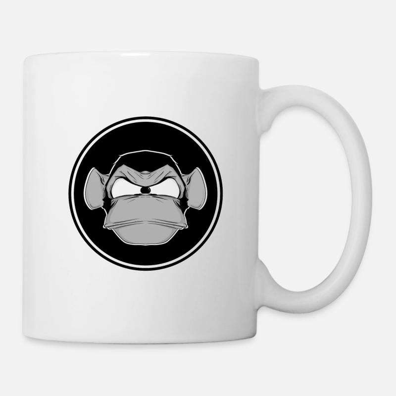 Schimpanse Affe lustig Comic Comicstyle Gaming - Tasse - Weiß