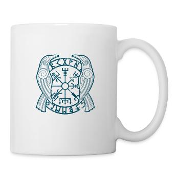 Hugin und Munin - Wikingerkrähen & Gemüse - Tasse - Weiß - Rechts
