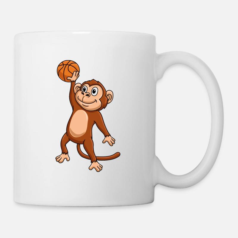 Singe de basket-ball - Mug blanc - blanc