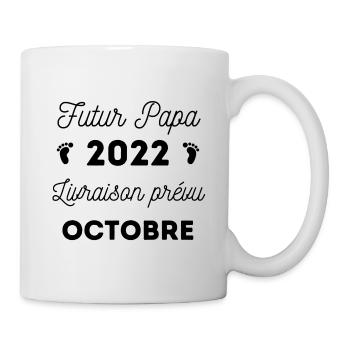 Cadeau futur papa 2022 livraison prévu octobre - Mug blanc - blanc - Droite