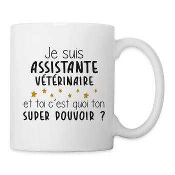 Assistante - Véto - Cadeau - Super Pouvoir - Mug blanc - blanc - Droite