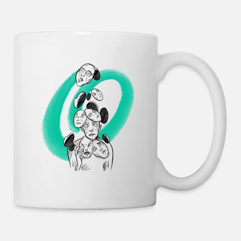 Manga sans-visage sketch - Mug blanc - blanc