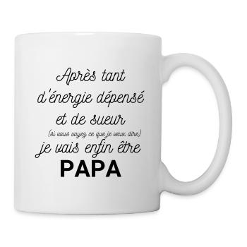Futur papa annonce naissance je vais être papa - Mug blanc - blanc - Droite