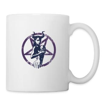 Pentagramm Schädel - Tasse - Weiß - Rechts