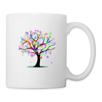 Artful tree in rainbow colors - Mug - white - Right