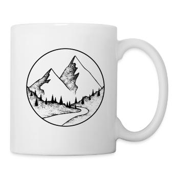 round mountain logo, mountain design - Mug - white - Right