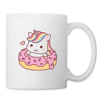 Mignonne Licorne En Beignet Drôle - Mug blanc - blanc - Droite